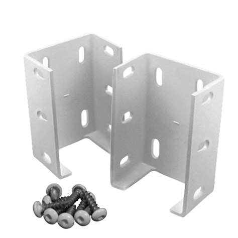 freedom pre assembled 2 pack white metal aluminum fence brackets|Freedom Aluminum White Fence Brackets, Powder .